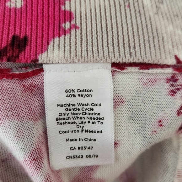 Talbots Vibrant Pinks and Gray Sweater EUC Size L Gorgeous ❤️ - Picture 3 of 5